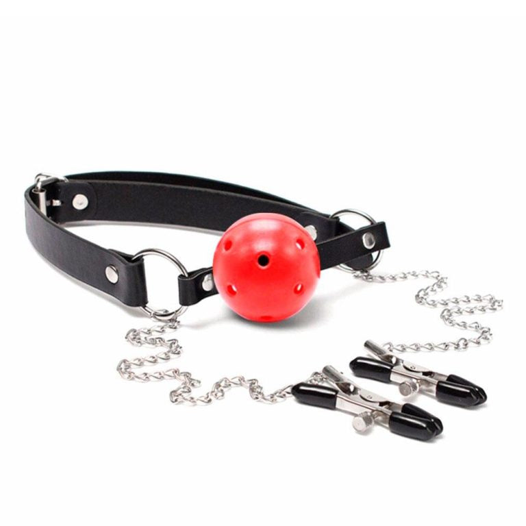 🔗 Ball Gag con Pezonera Jatt