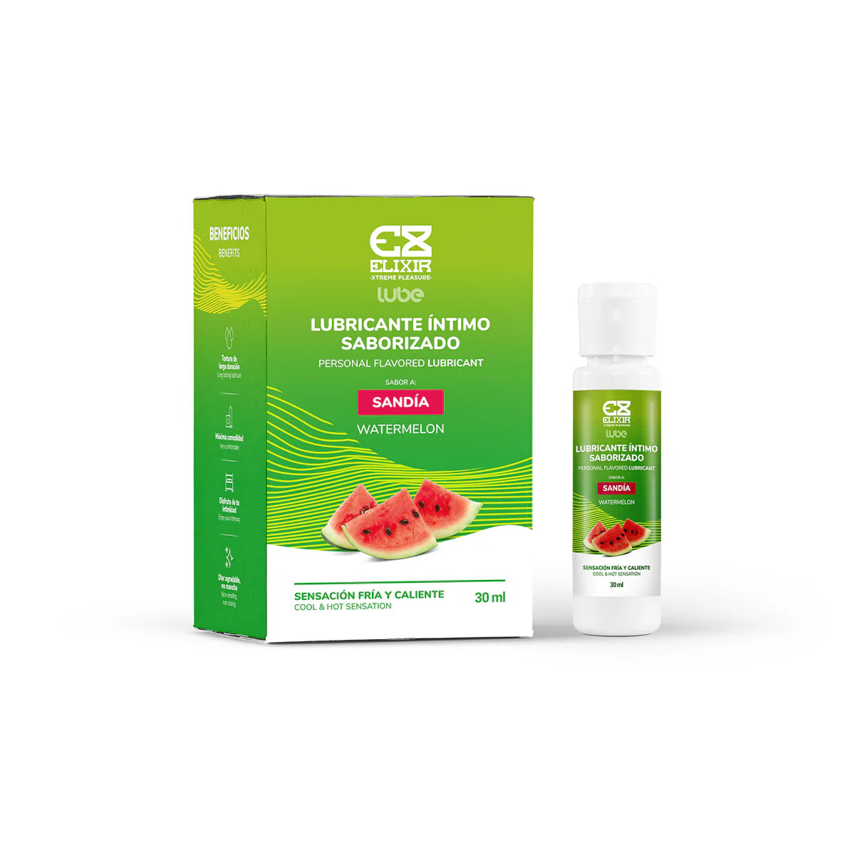 🍉 Lubricante Caliente-Frío Saborizado Sandía Elixir