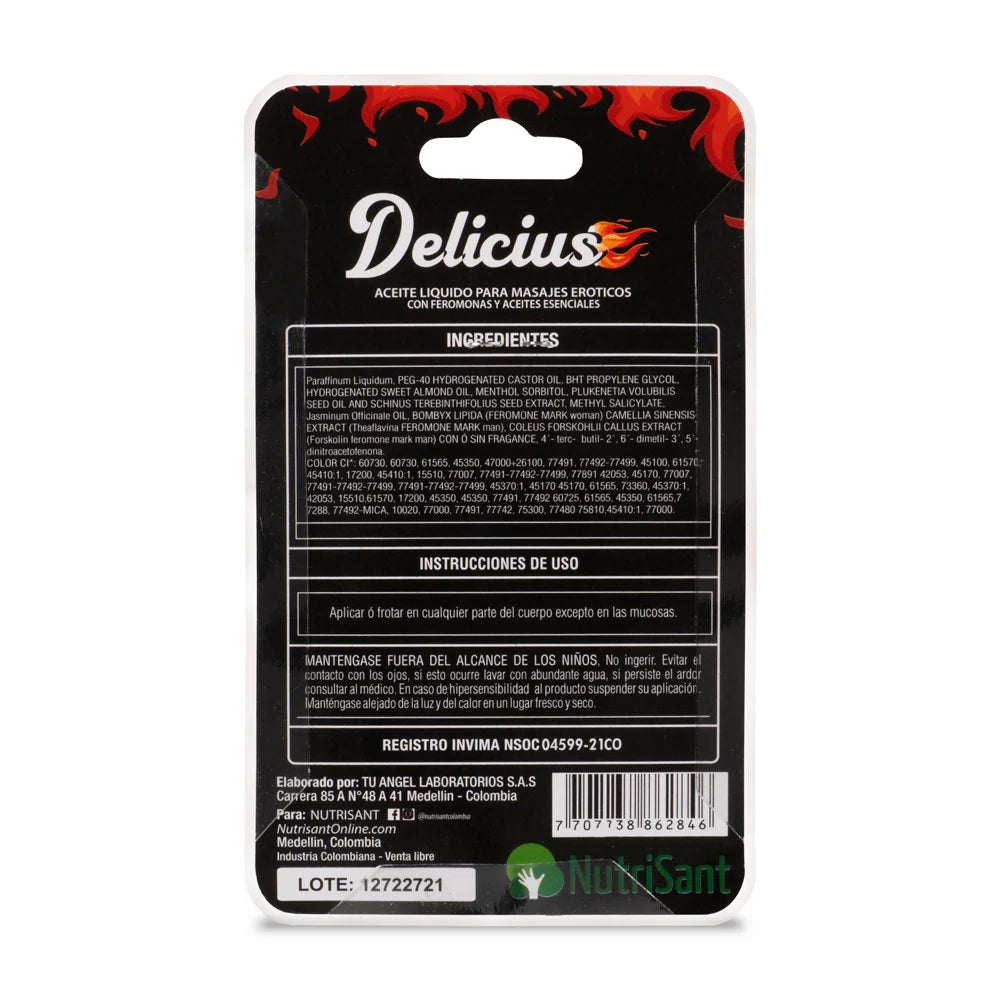🍓 Aceite Caliente para Masajes Delicius